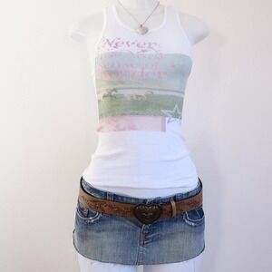 y2k horse graphic ribbed tank sense of wonder aesthetic size S